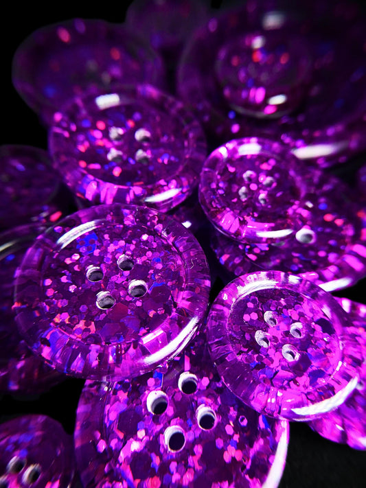 The Purple Reign – Dazzling Violet and Plum Purple Glitter Resin Buttons
