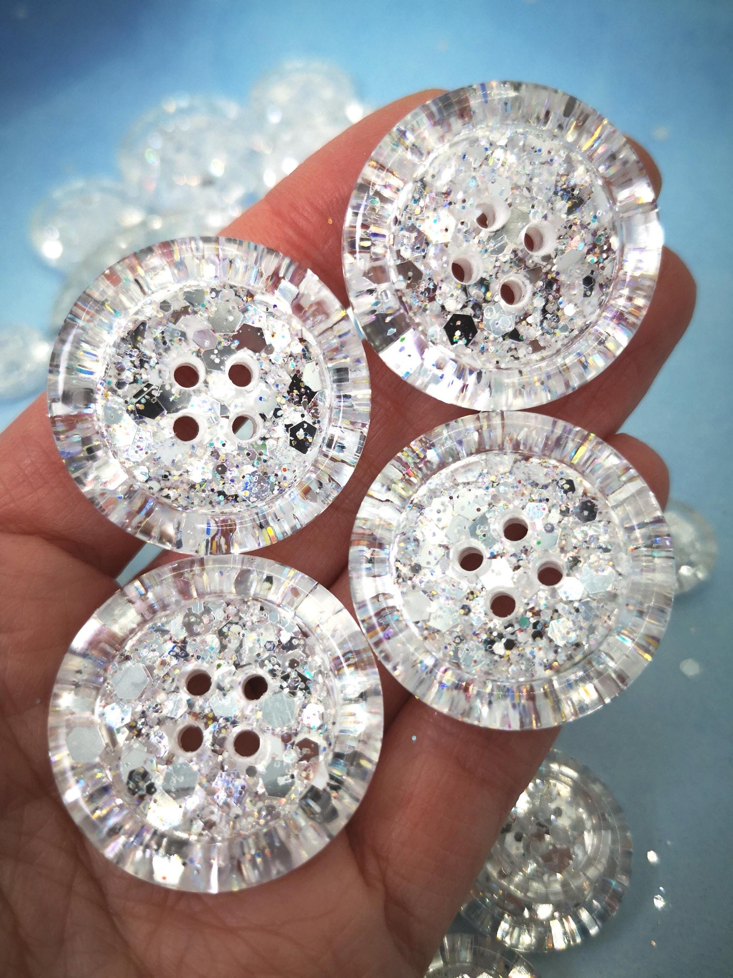 The All Is Not Frost button - Icy Silver White, Winter Starlight