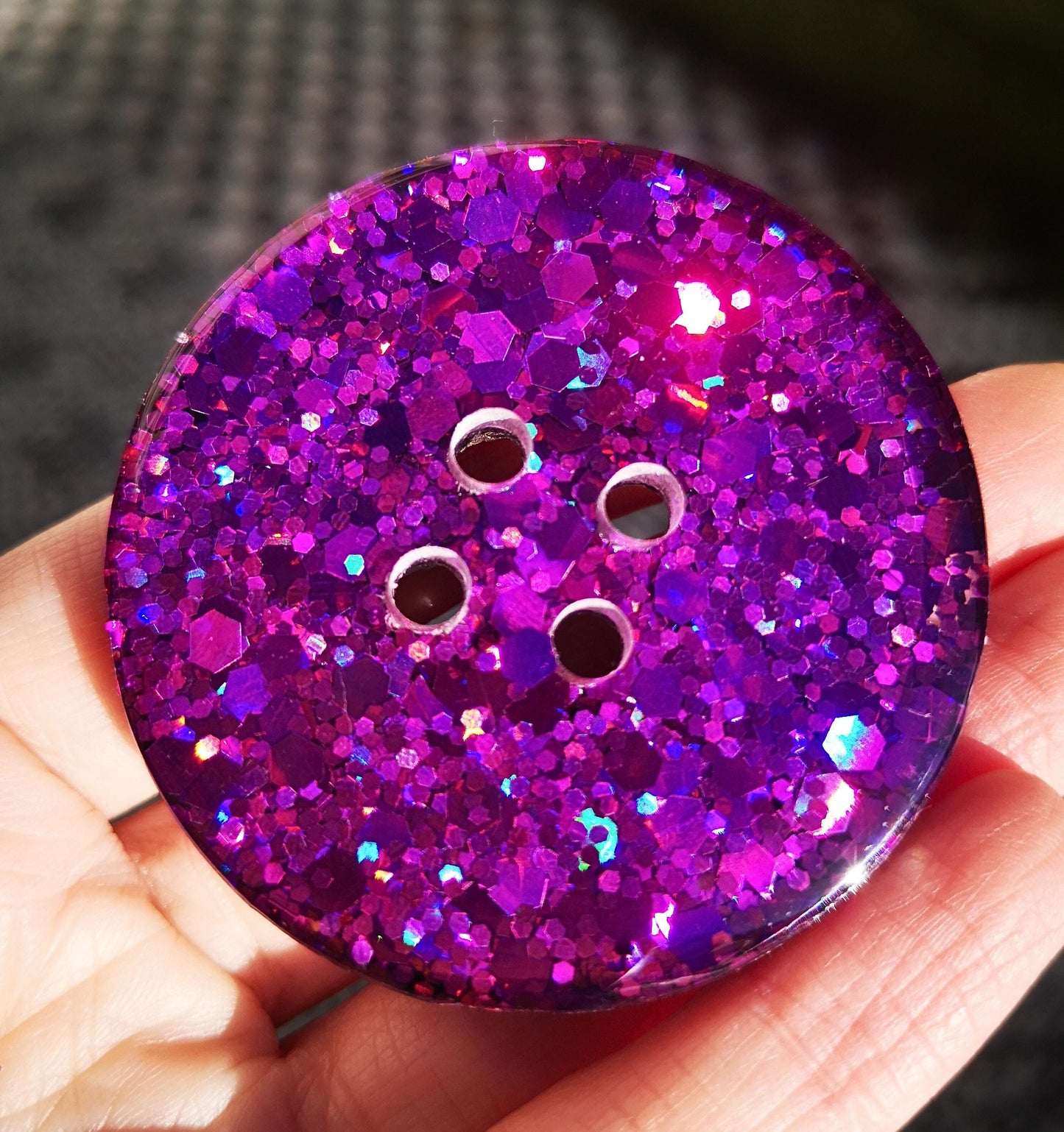 The Purple Reign – Dazzling Violet and Plum Purple Glitter Resin Buttons