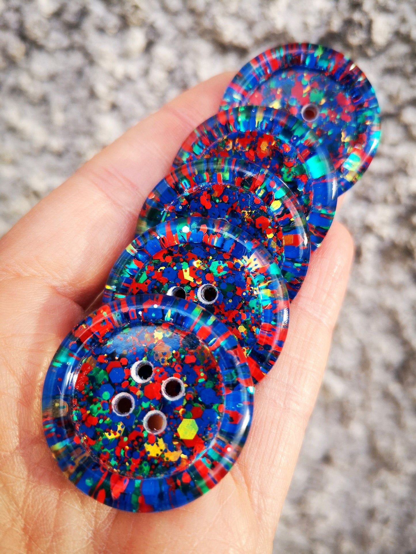 The Comic Strip Button – Pop Art Comic Book Inspired Resin Button with Bright Primary Colours