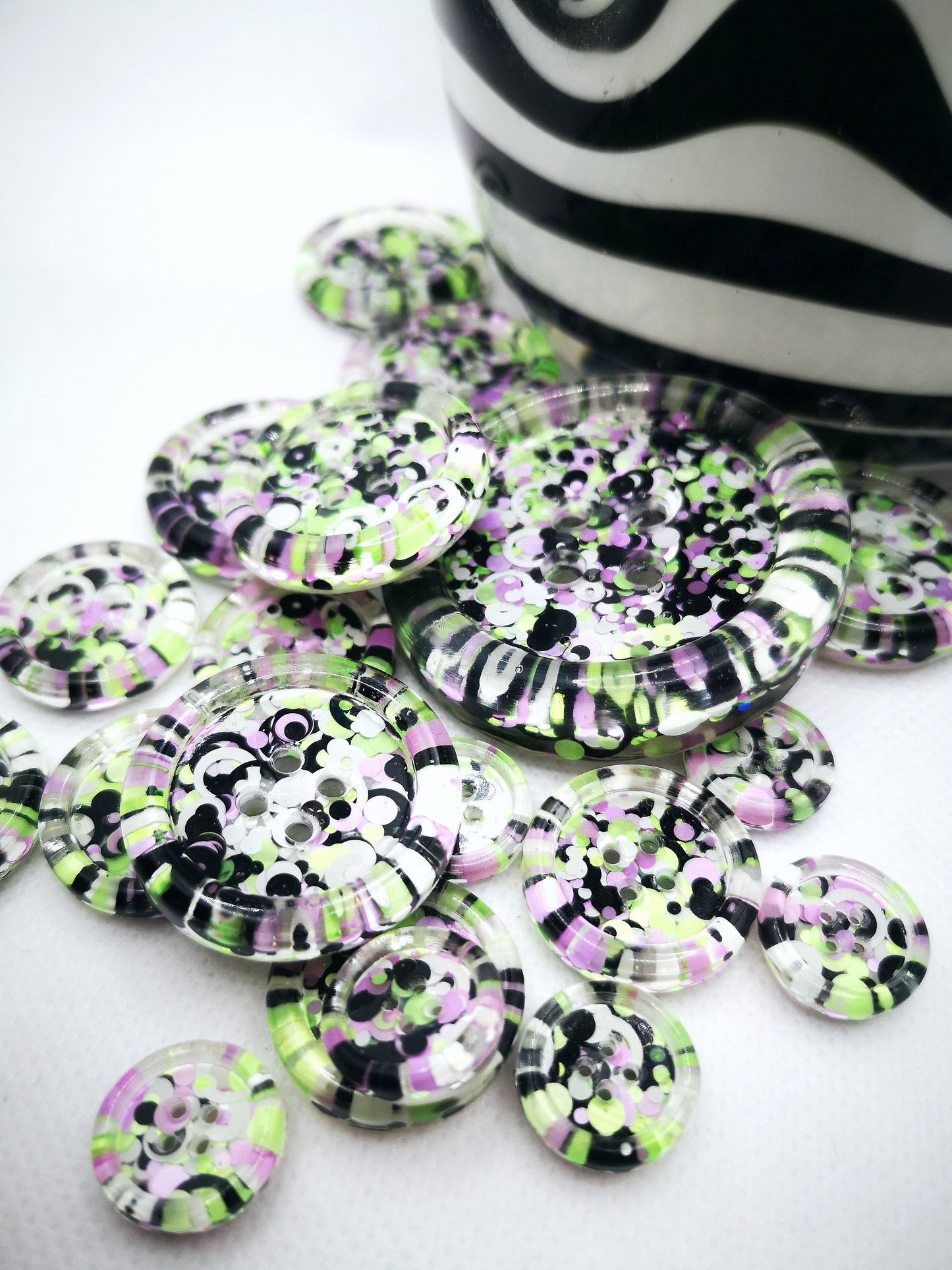 The Eerie and Drearie button - Halloween goth spooky - green monochrome purple