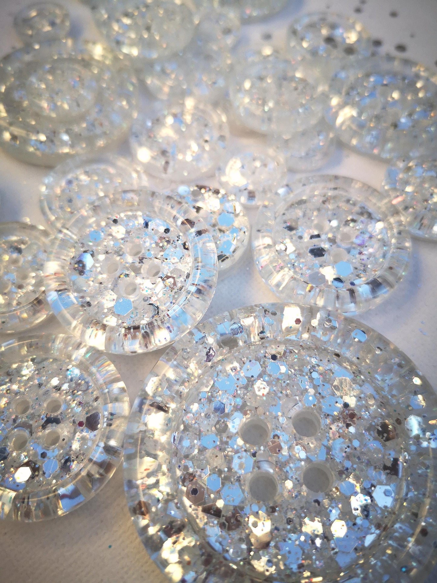 The All Is Not Frost button - Icy Silver White, Winter Starlight