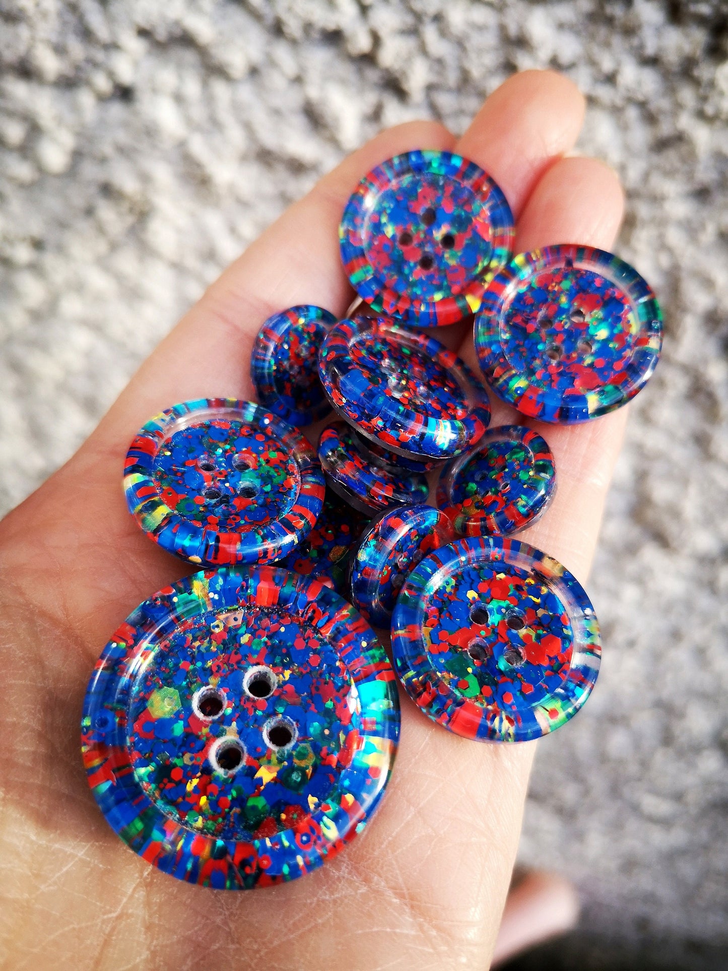 The Comic Strip Button – Pop Art Comic Book Inspired Resin Button with Bright Primary Colours