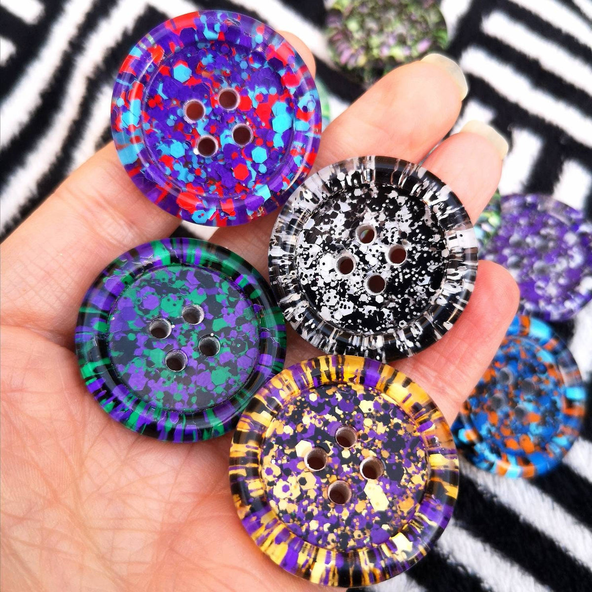 Monster Button Designs The Monster Mash Button Set – Spooky Resin Buttons in Twelve Halloween ...