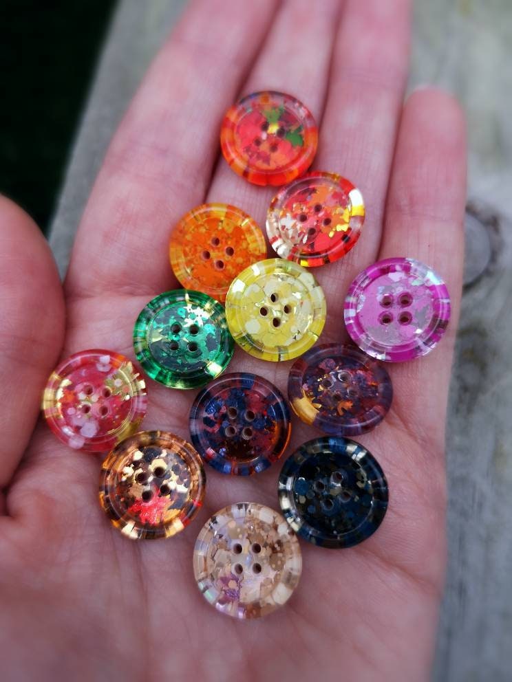 Autumn Spice Button Set – Leafy Resin Buttons in Cosy Warm Fall Shades