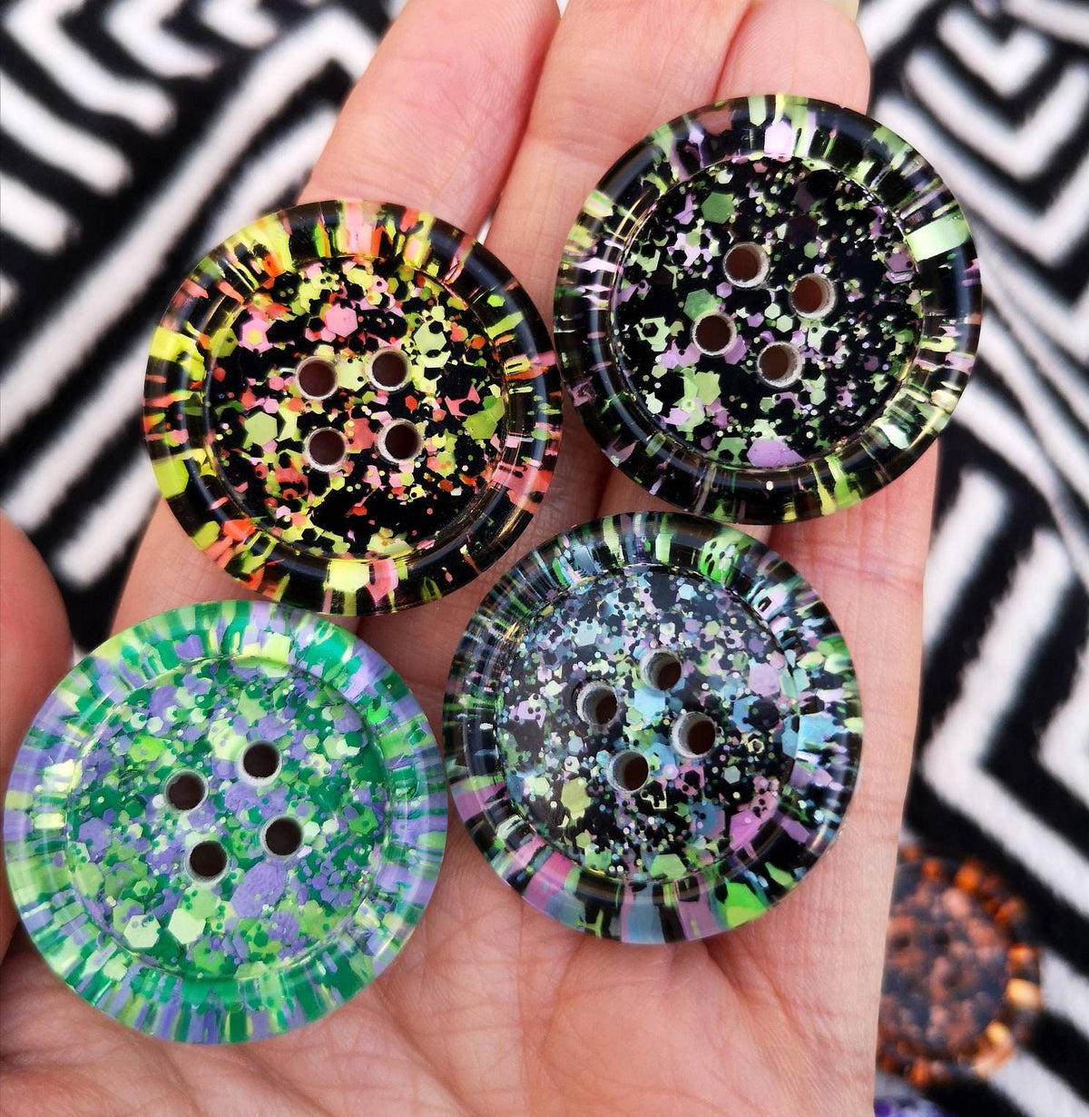 Monster Button Designs The Monster Mash Button Set – Spooky Resin Buttons in Twelve Halloween ...