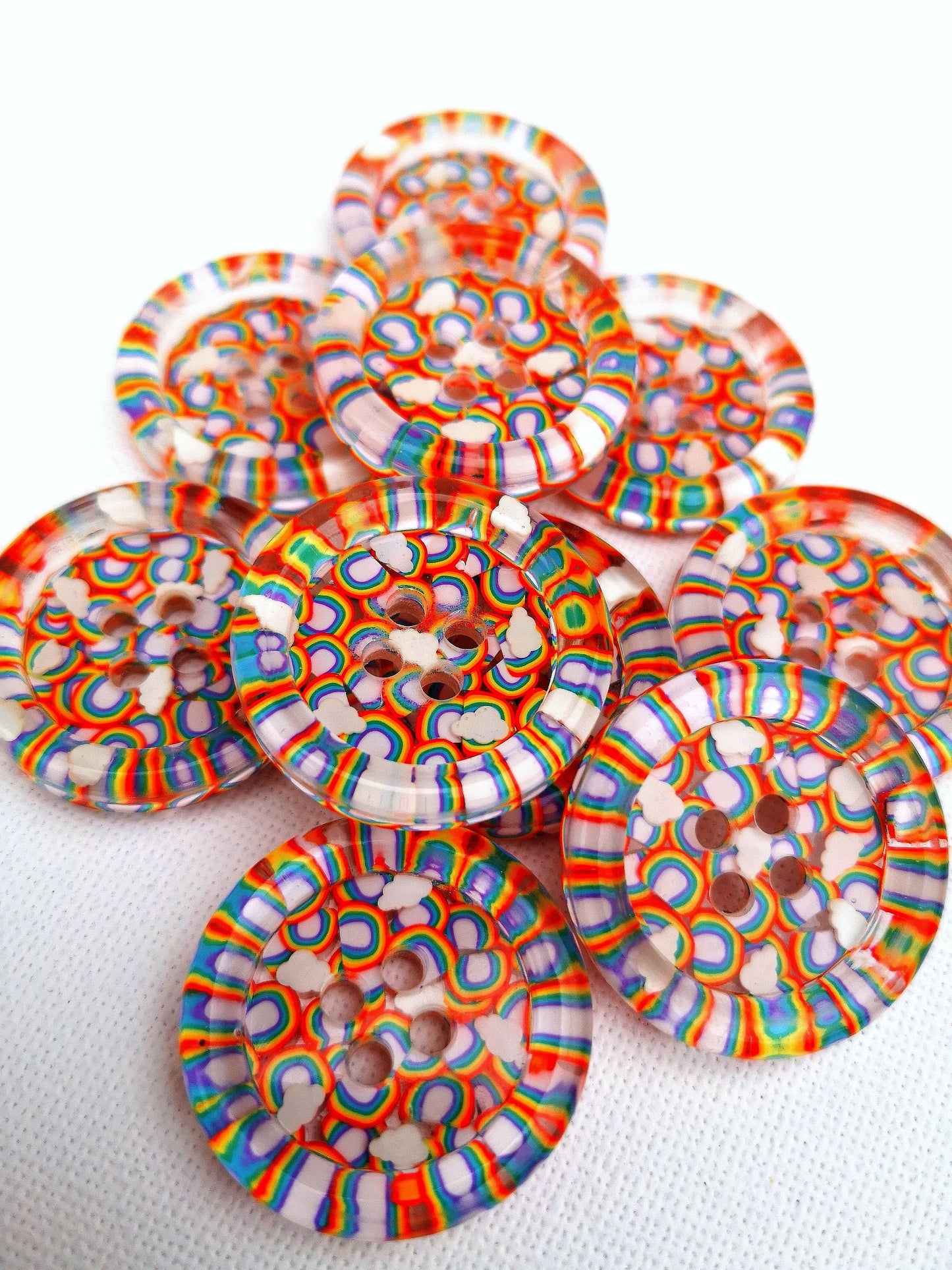 The Chasing Rainbows button - rainbow cloud multi coloured pride