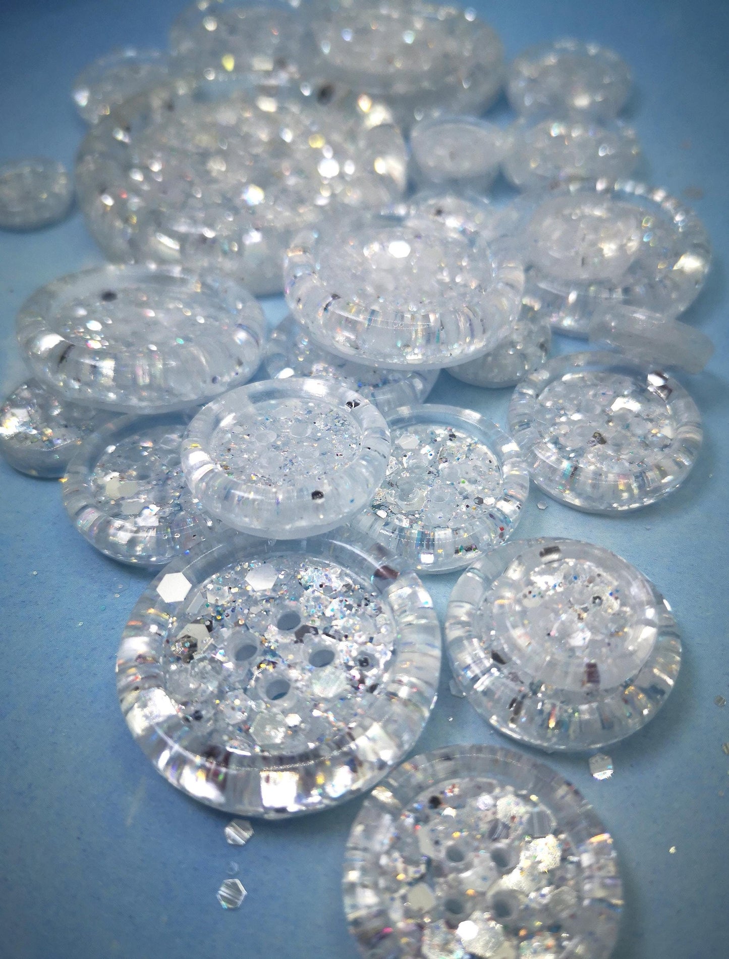 The All Is Not Frost button - Icy Silver White, Winter Starlight