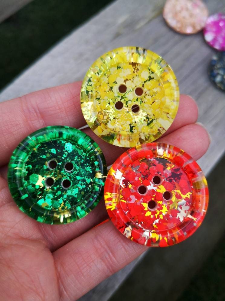 Autumn Spice Button Set – Leafy Resin Buttons in Cosy Warm Fall Shades