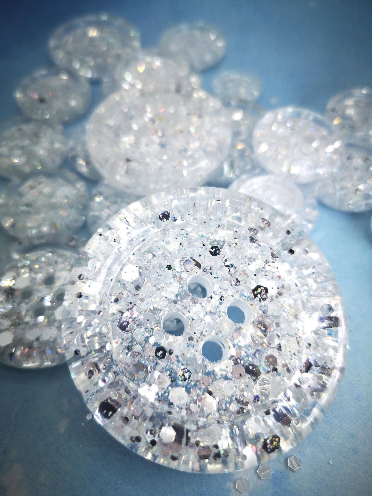 The All Is Not Frost button - Icy Silver White, Winter Starlight