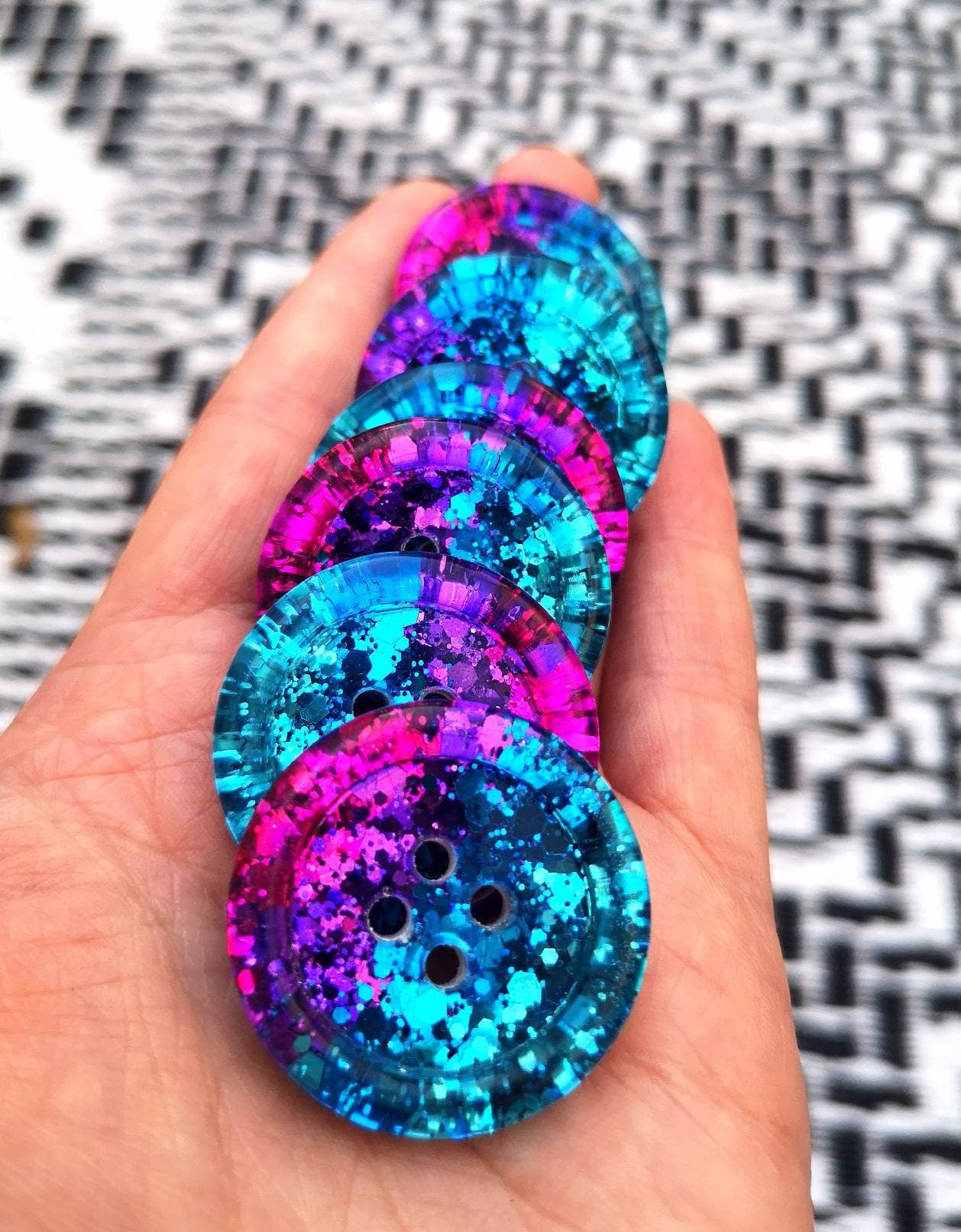 The Electric Dreams Button – Vibrant Metallic Resin Buttons in Bold Cosmic Shades