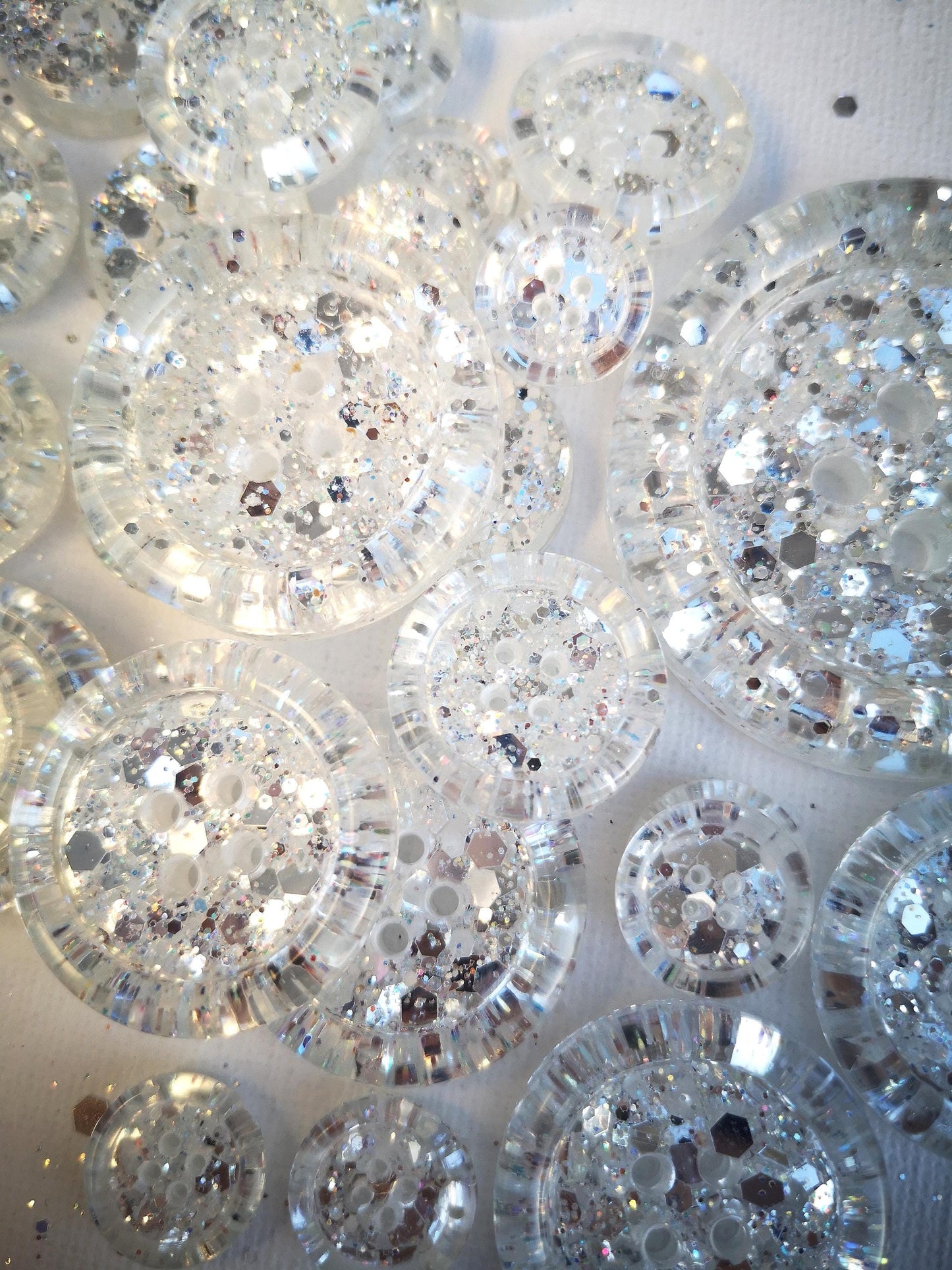 The All Is Not Frost button - Icy Silver White, Winter Starlight