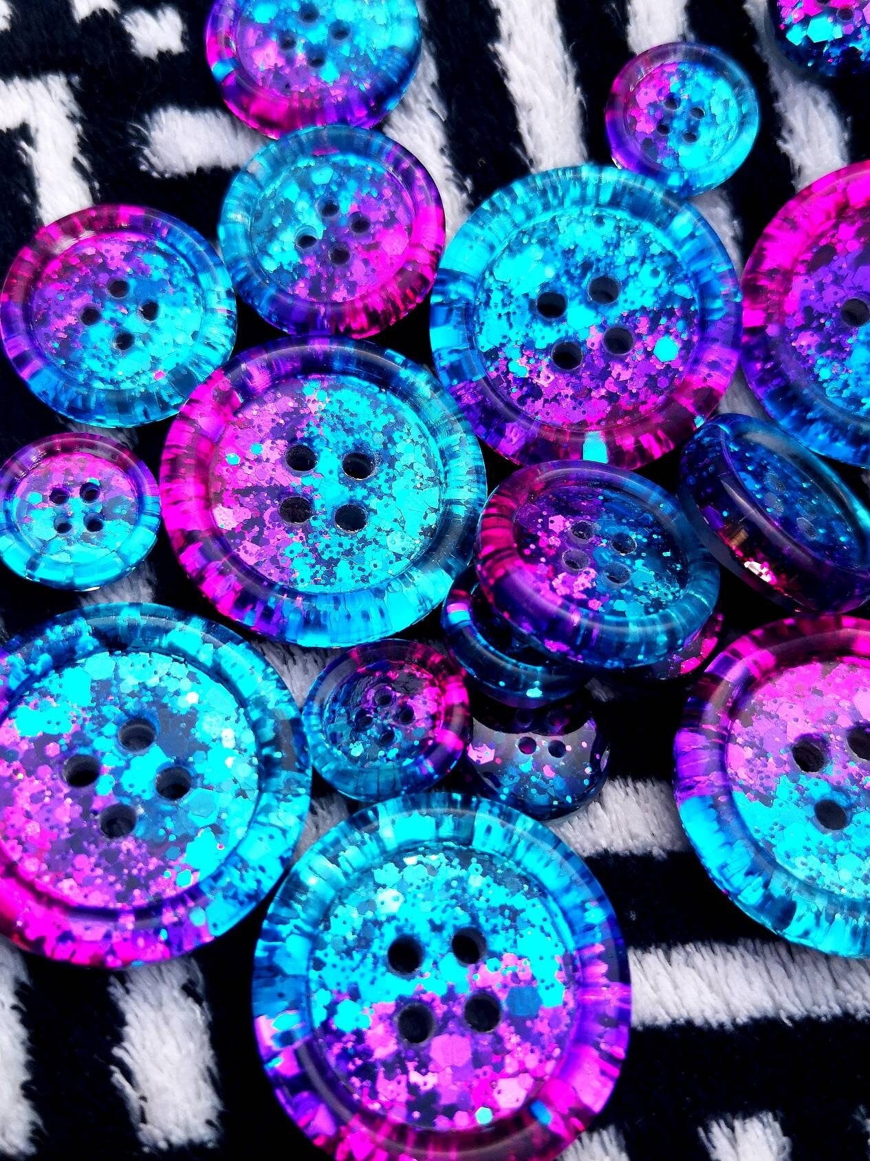 The Electric Dreams Button – Vibrant Metallic Resin Buttons in Bold Cosmic Shades
