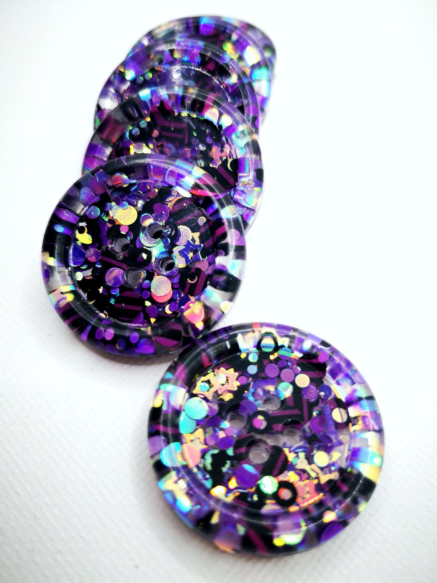 The Glamour Ghoul button - Purple - black - iridescent - goth emo witchy