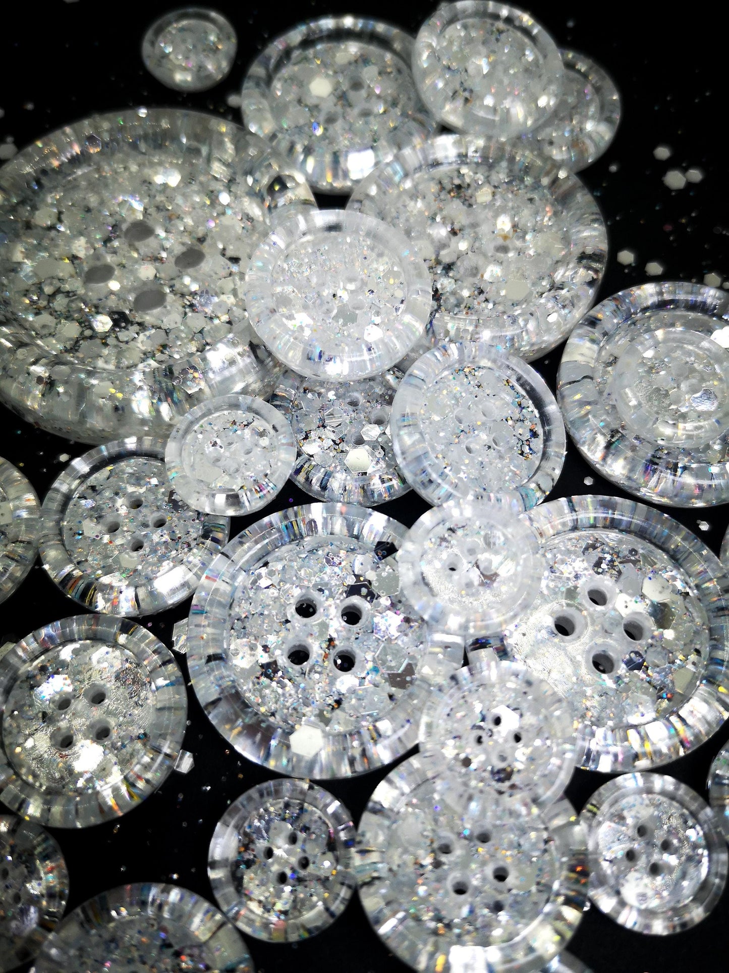 The All Is Not Frost button - Icy Silver White, Winter Starlight