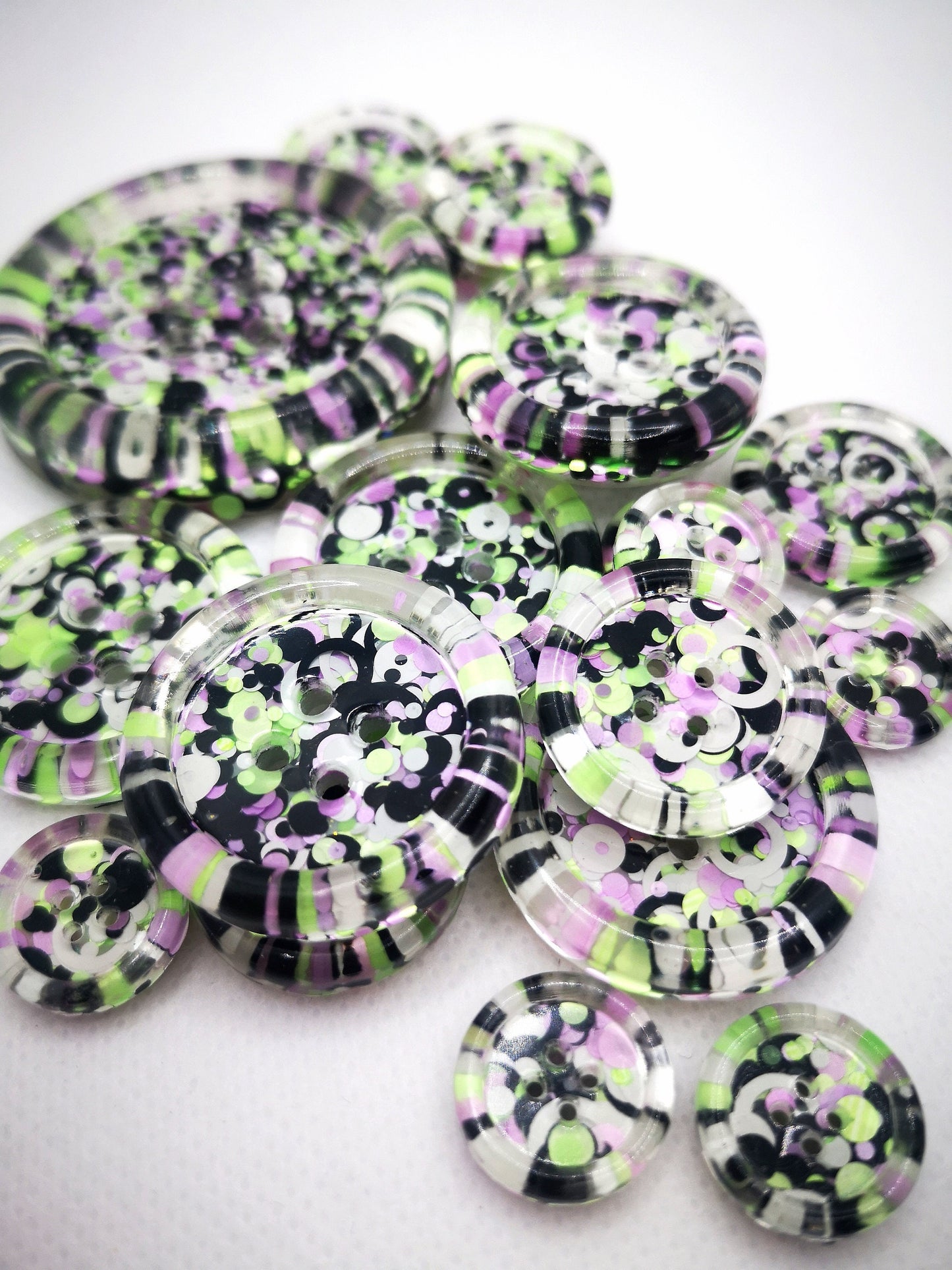 The Eerie and Drearie button - Halloween goth spooky - green monochrome purple