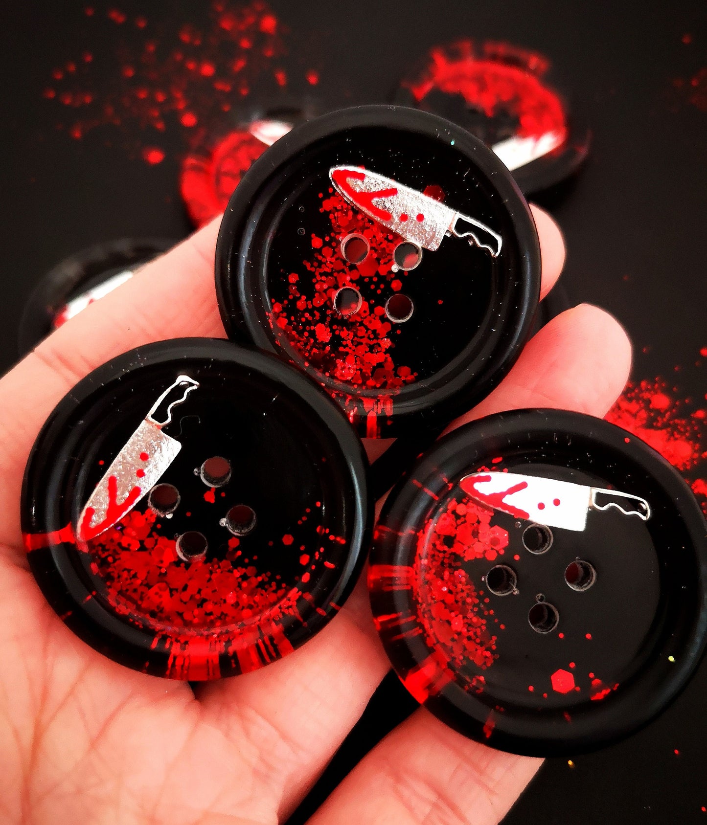 The Once Upon a Crime Button – Dark Morbid True Crime Inspired 35mm Resin Button