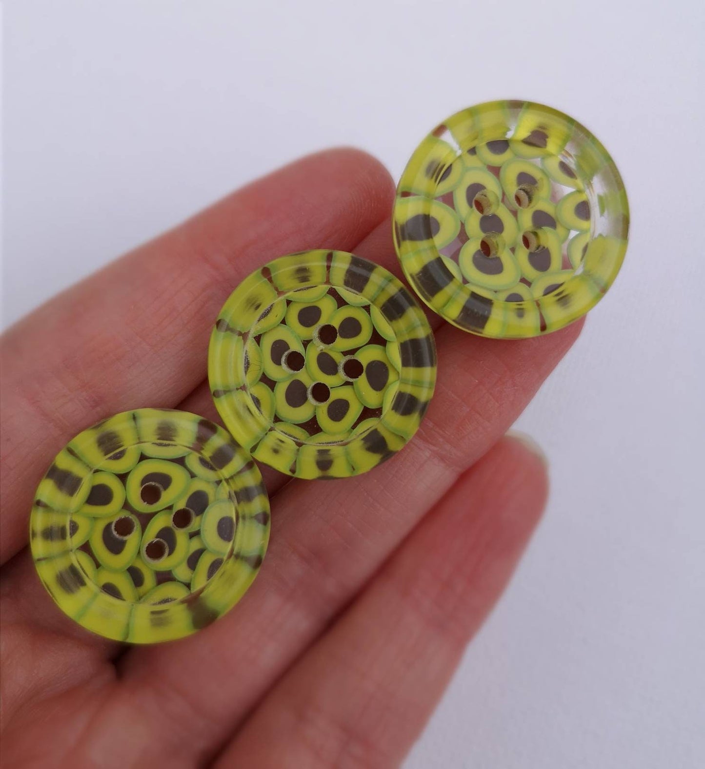 The Sewcado Button – Cute Chunky Resin Button Packed with Tiny Avocados
