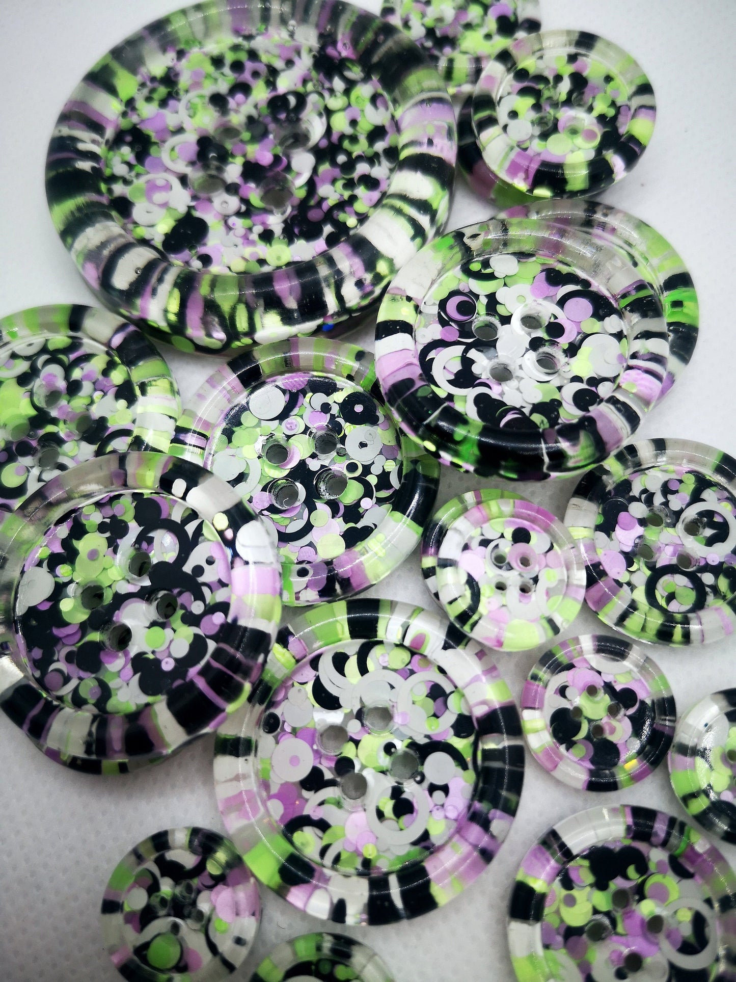 The Eerie and Drearie button - Halloween goth spooky - green monochrome purple