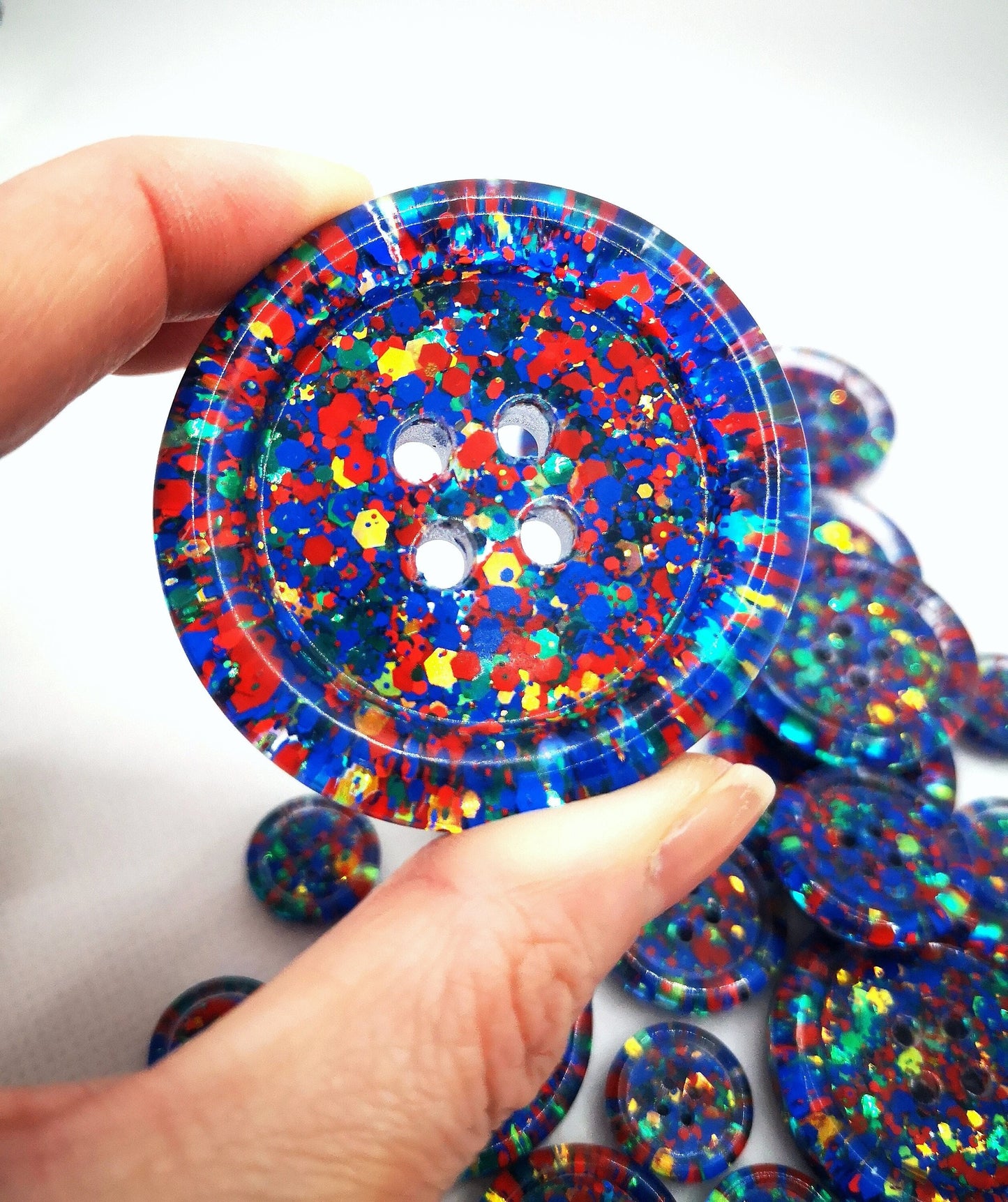 The Comic Strip Button – Pop Art Comic Book Inspired Resin Button with Bright Primary Colours