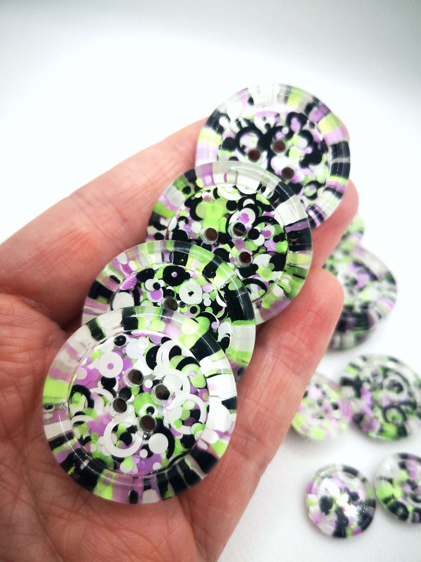 The Eerie and Drearie button - Halloween goth spooky - green monochrome purple