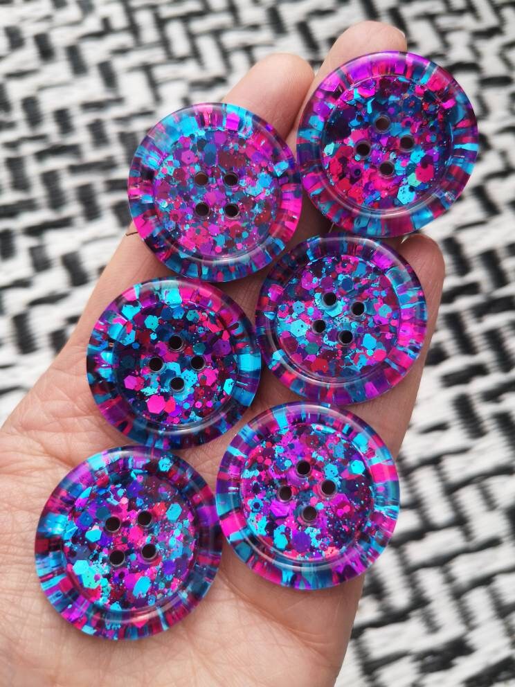 The Euphoria - holographic blue, fuchsia hot pink and purple. Unusual. 90's