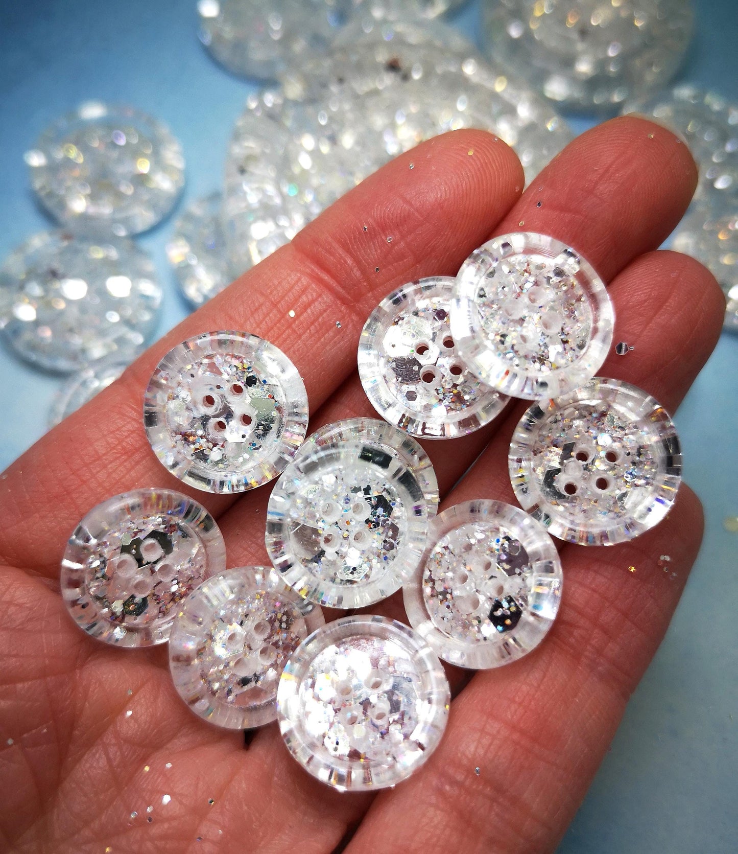 The All Is Not Frost button - Icy Silver White, Winter Starlight