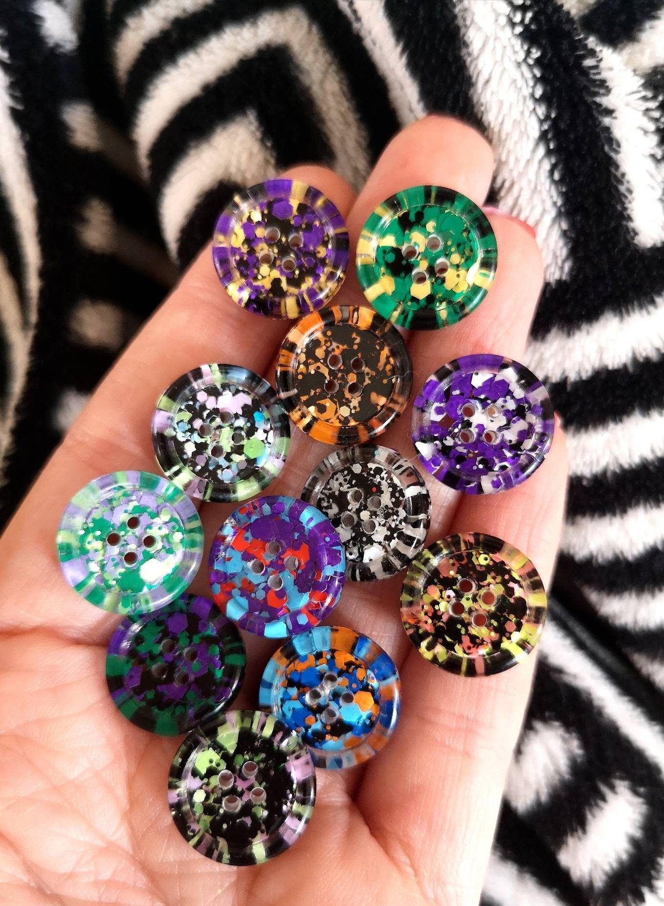 The Monster Mash Button Set – Spooky Resin Buttons in Twelve Halloween Colourways