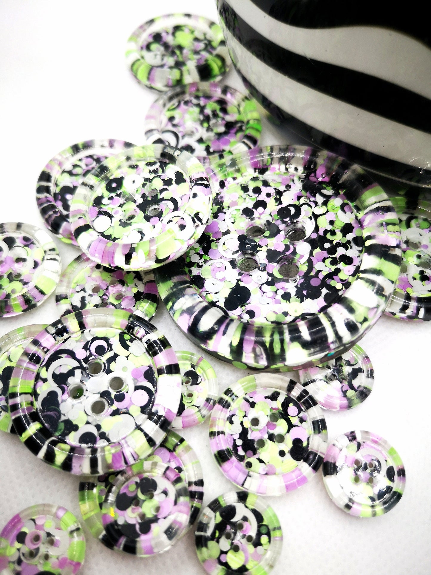 The Eerie and Drearie button - Halloween goth spooky - green monochrome purple