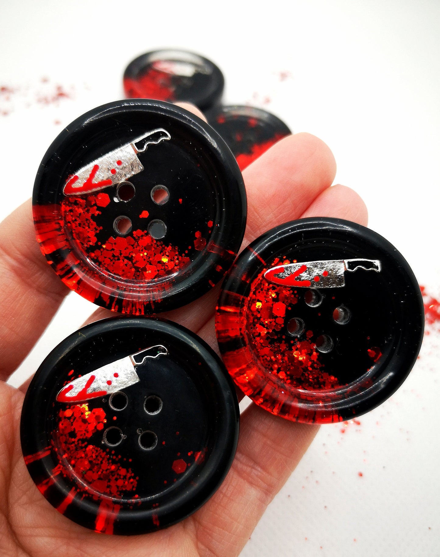 The Once Upon a Crime Button – Dark Morbid True Crime Inspired 35mm Resin Button