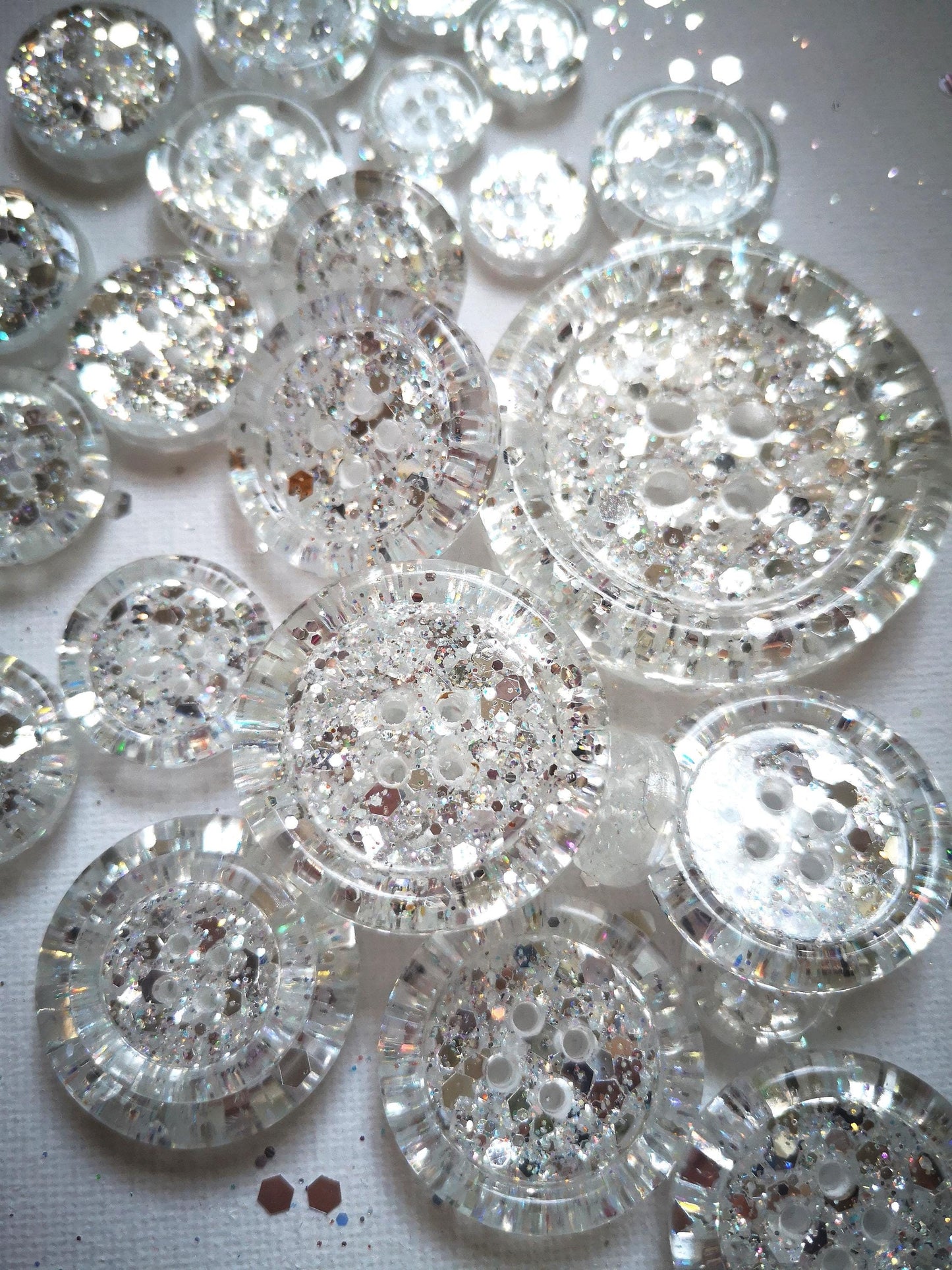 The All Is Not Frost button - Icy Silver White, Winter Starlight