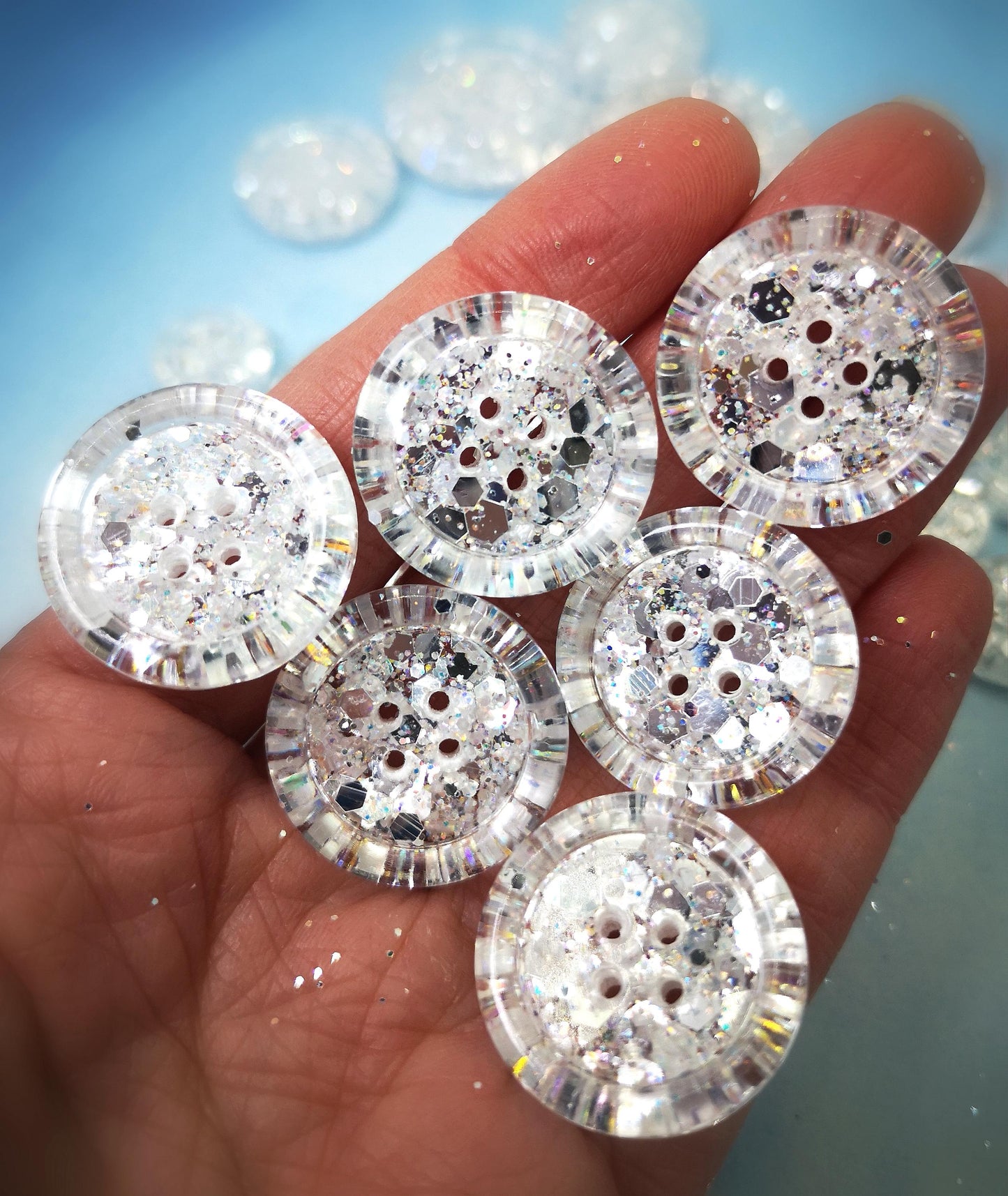 The All Is Not Frost button - Icy Silver White, Winter Starlight