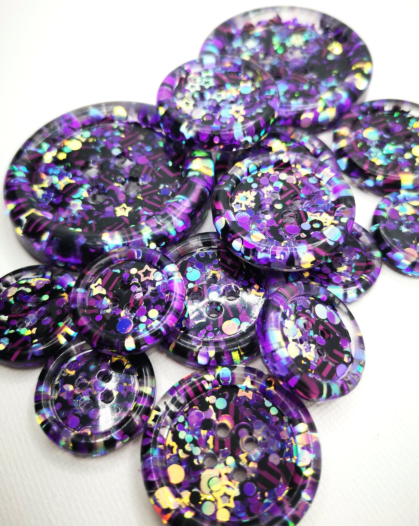The Glamour Ghoul button - Purple - black - iridescent - goth emo witchy