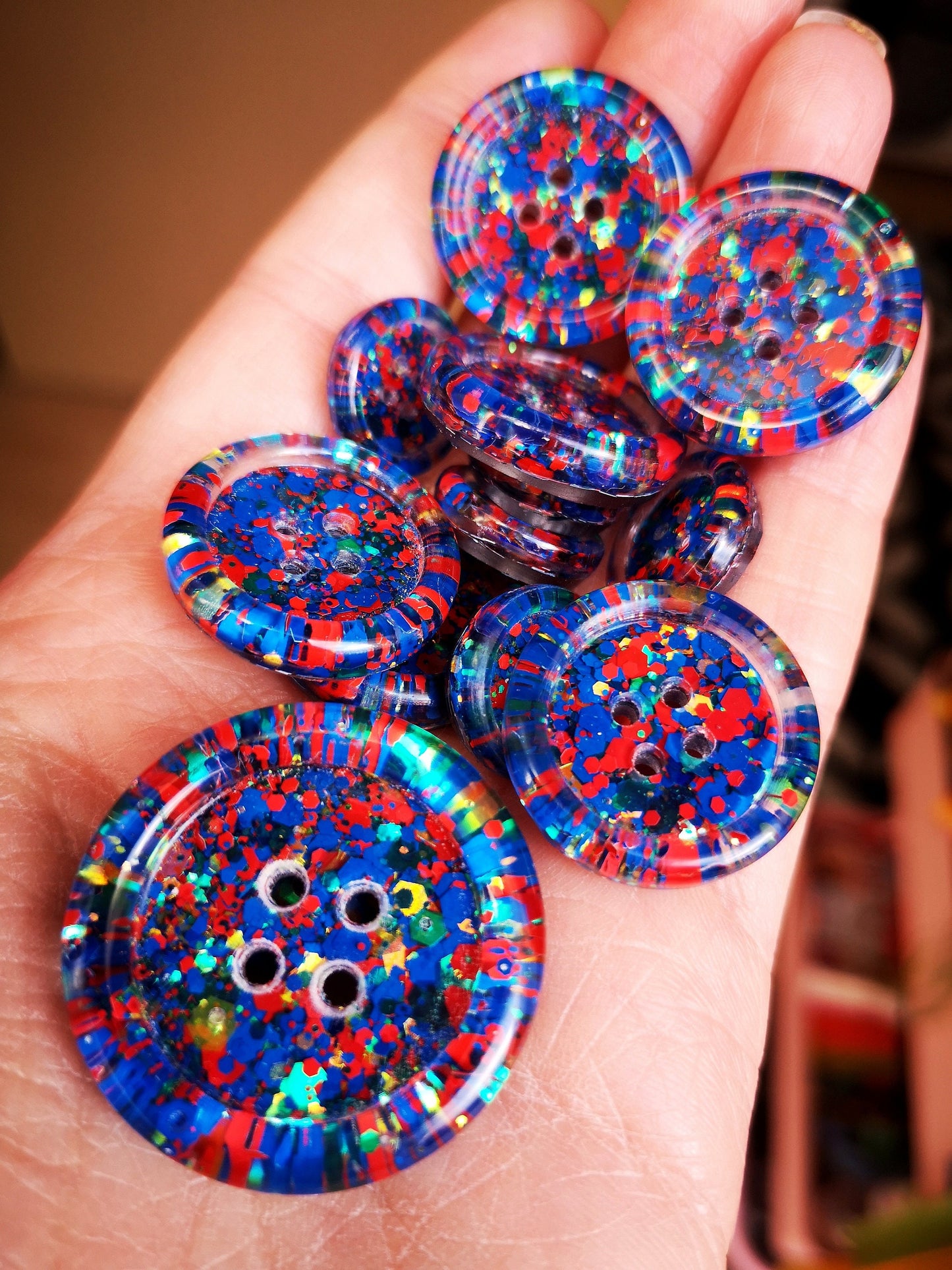 The Comic Strip Button – Pop Art Comic Book Inspired Resin Button with Bright Primary Colours