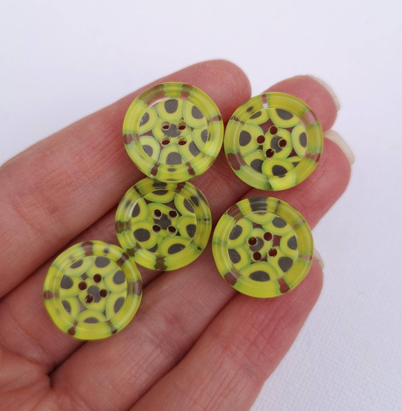 The Sewcado Button – Cute Chunky Resin Button Packed with Tiny Avocados