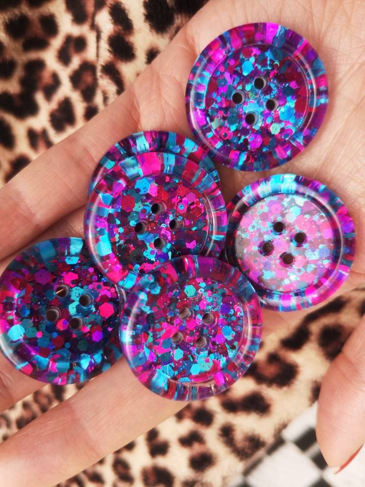 The Euphoria - holographic blue, fuchsia hot pink and purple. Unusual. 90's